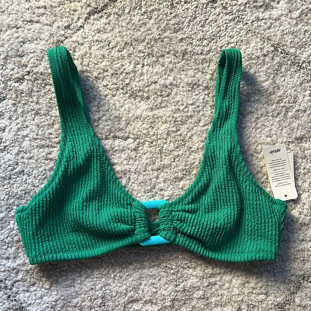 Aerie Green Scoop Bikini Top